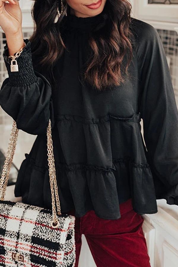 Stylish Casual Cozy Christmas Style Crimped Layering Top