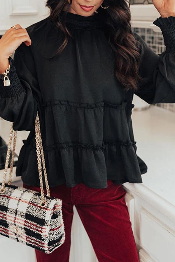 Stylish Casual Cozy Christmas Style Crimped Layering Top