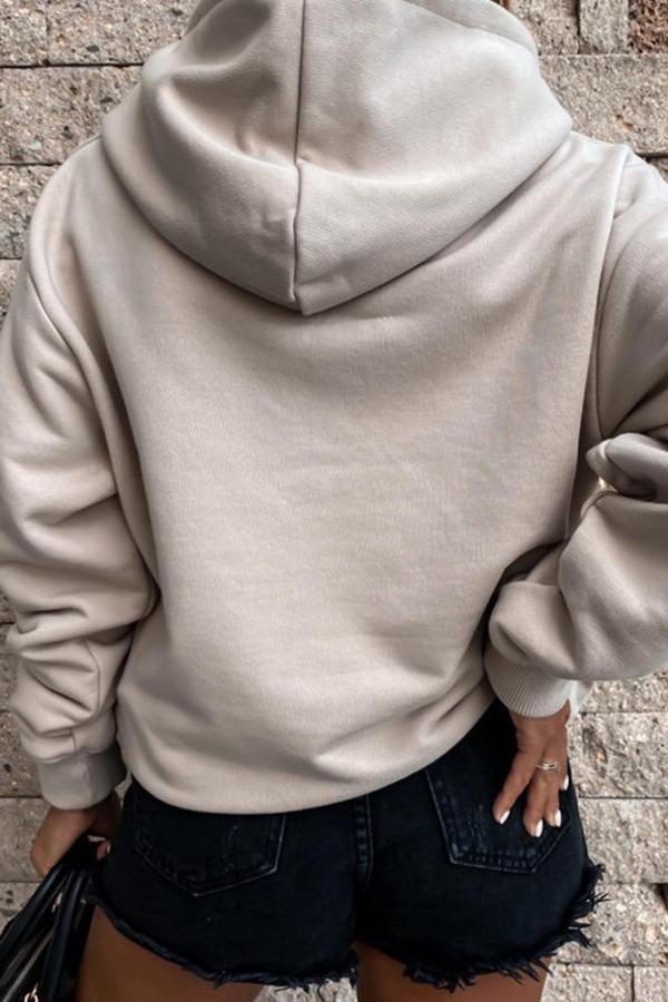 Casual Baggy Classic Solid Color Hooded Sweater