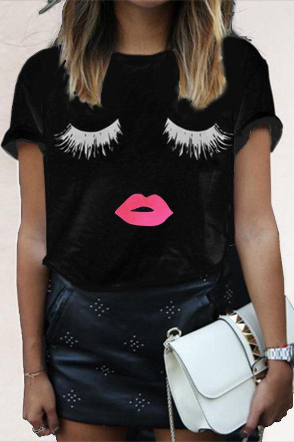 Cuite Lips Print Shirts