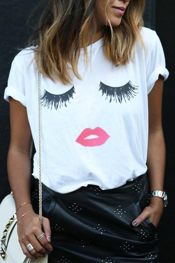 Cuite Lips Print Shirts