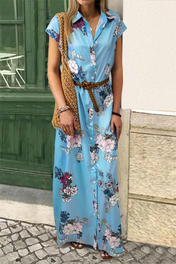 Bohemia Folk Custom Floral Print Dress