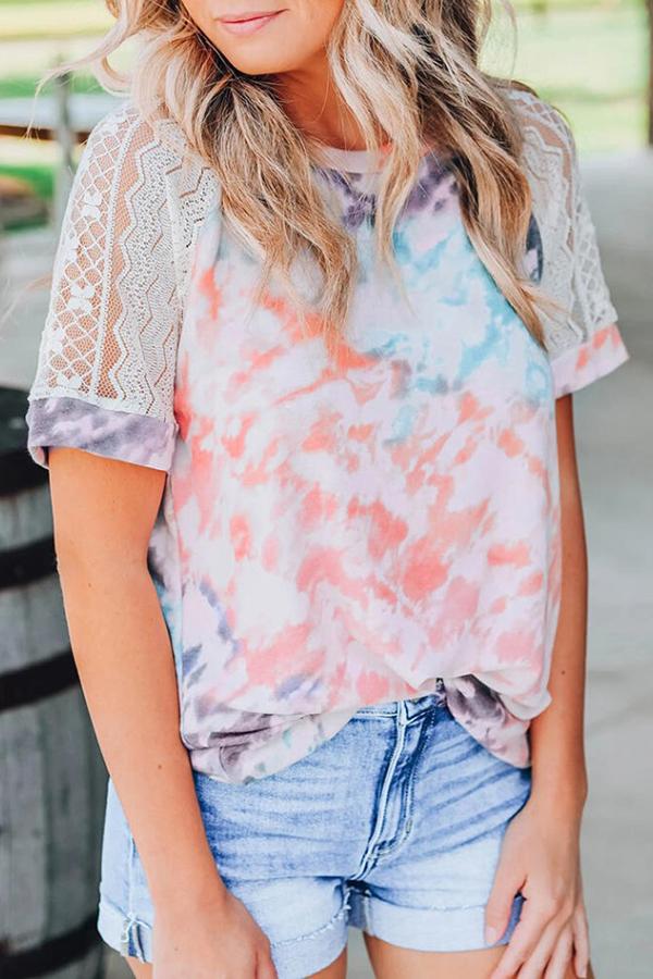 Girly Tie Dye Lace Shirts