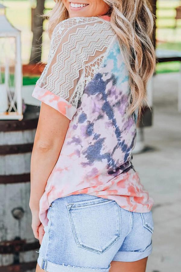 Girly Tie Dye Lace Shirts