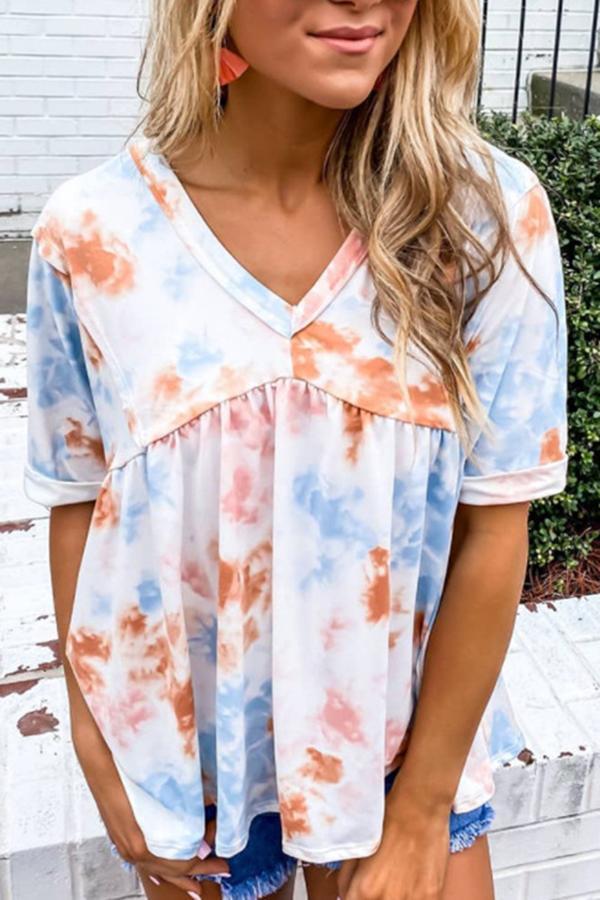 Stylish Tie Dye V Shirt