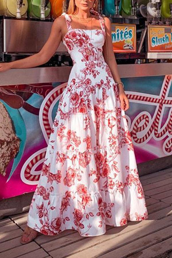 Fashion Sexy Sleeveless Printing Maxi Dress