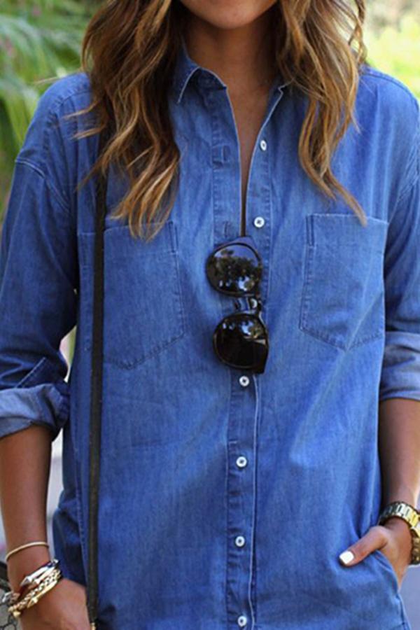 Classic Pockets Denim Dress