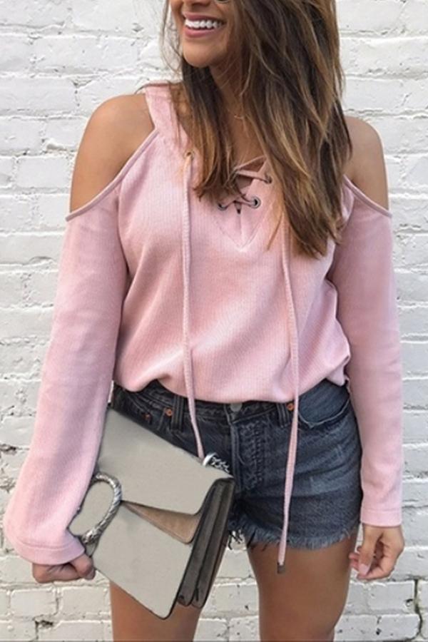 Stylish Sexy Casual  V-Neck Blouse