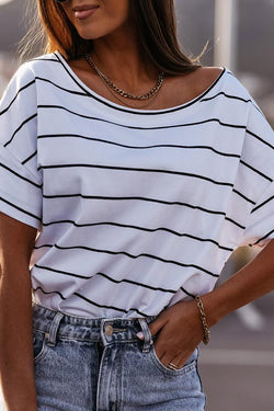 Trendy Striped Print Round Neck Shirt