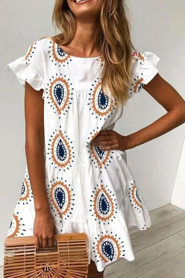 Stylish Devil's Tears Print Dress