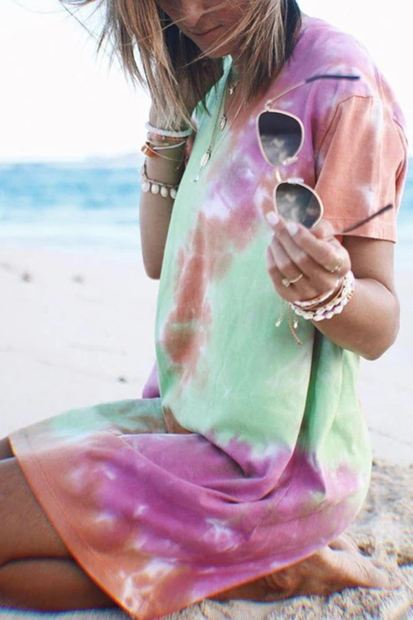 Stylish Tie Dye Baggy Dress