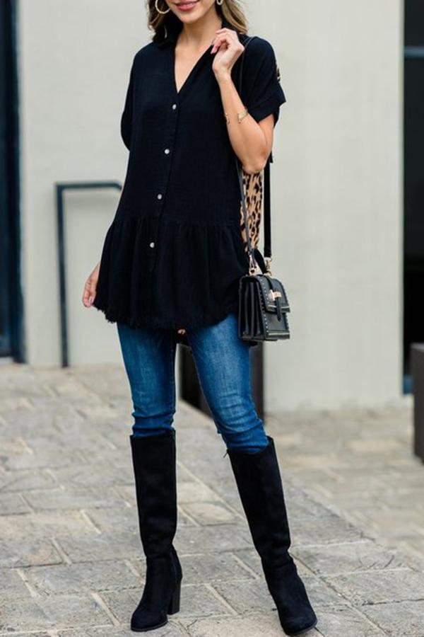 Leopard Print Asymmetrical Loose Casual Top